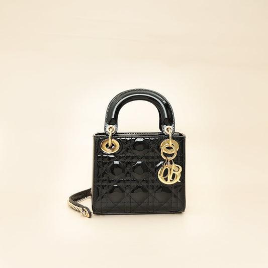 Christian Dior Black Lady Dior Mini Chain Bag