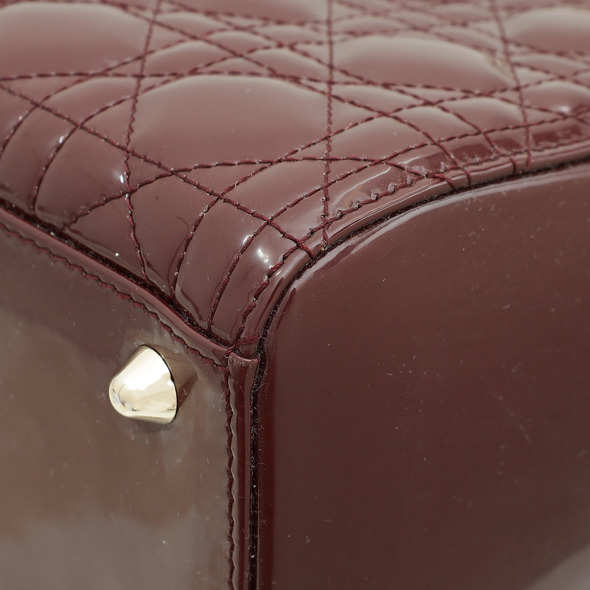 Christian Dior Burgundy Lady Dior Large Bag