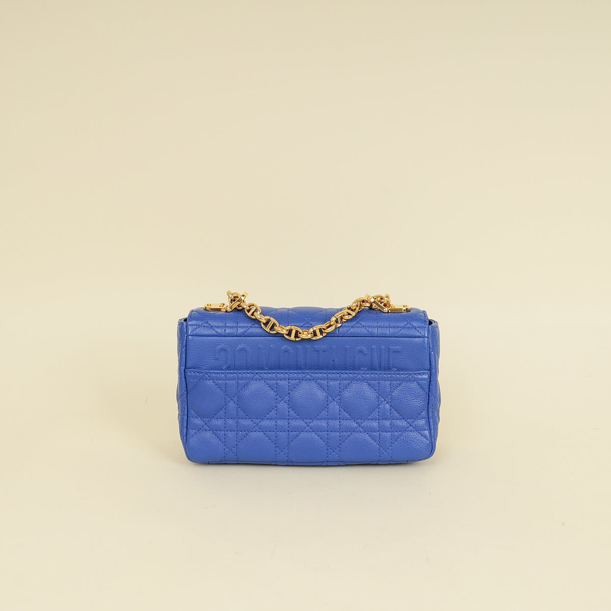 Christian Dior Royal Blue Caro Cannage Flap Small Bag