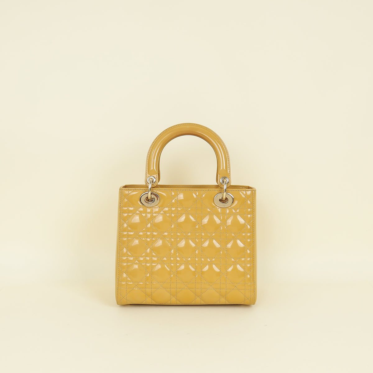 Christian Dior Yellow Lady Dior Medium Bag