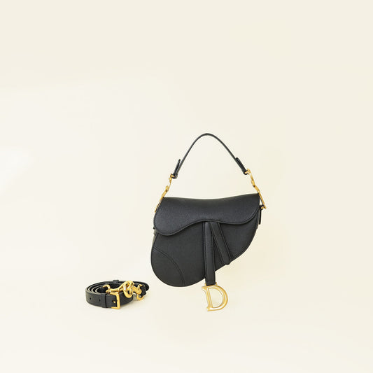Christian Dior Black Mini Saddle Bag with Strap