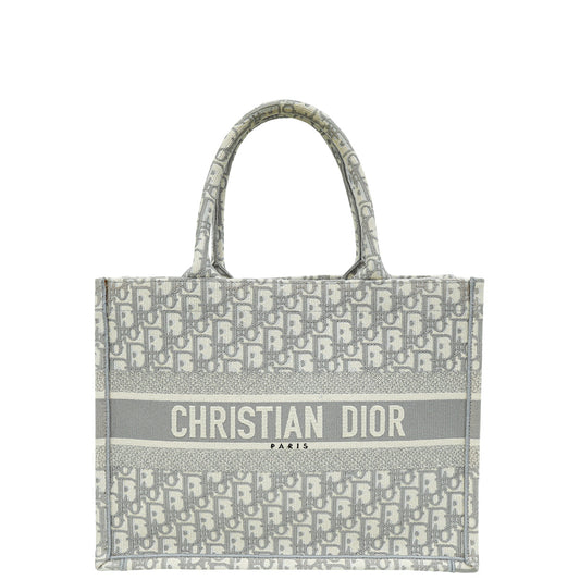 Christian Dior Gray Oblique Book Tote Medium Bag