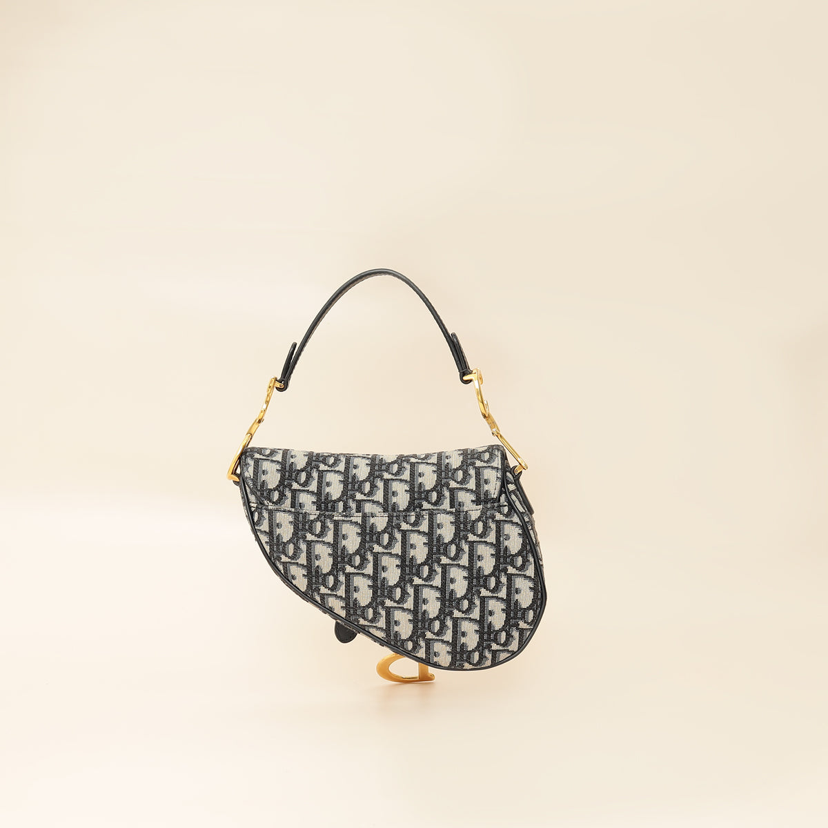 Christian Dior Navy Blue Oblique Mini Saddle Bag