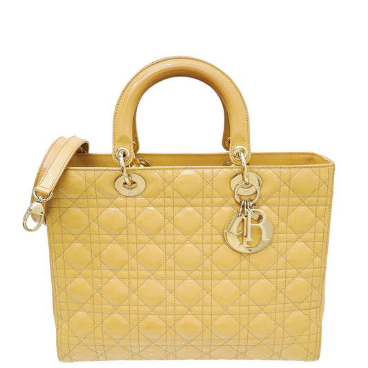 Christian Dior Beige Lady Dior Large Bag
