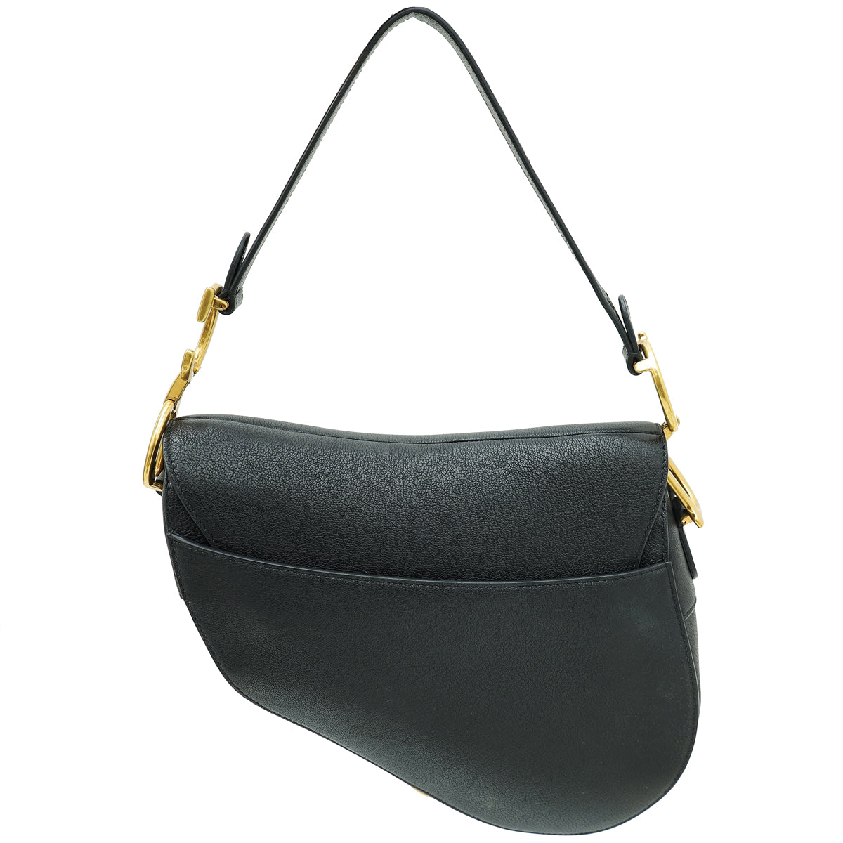 Christian Dior Black Saddle Medium Bag W/ Strap
