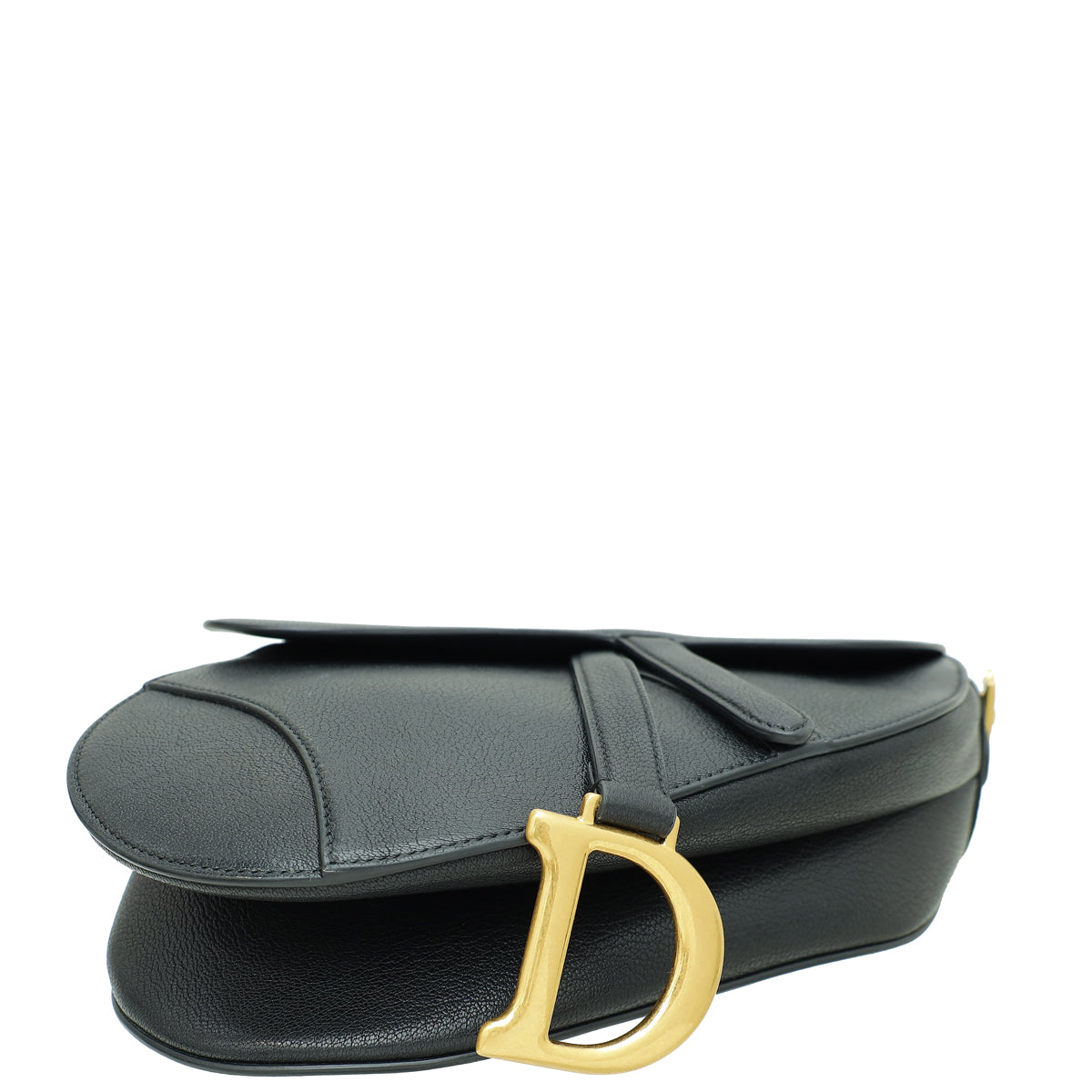 Christian Dior Black Saddle Medium Bag W/ Strap