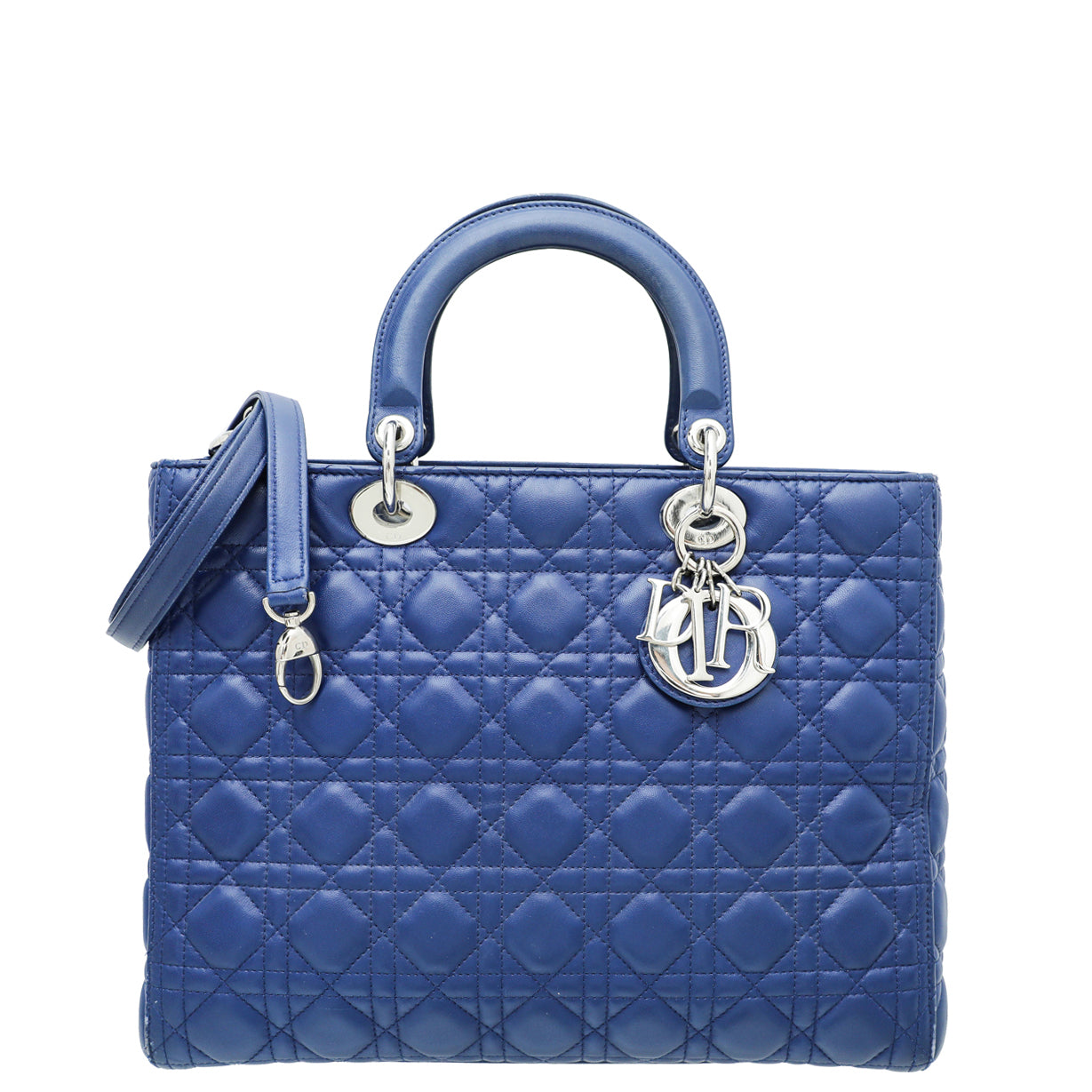 Christian Dior Blue Lady Dior Large Bag