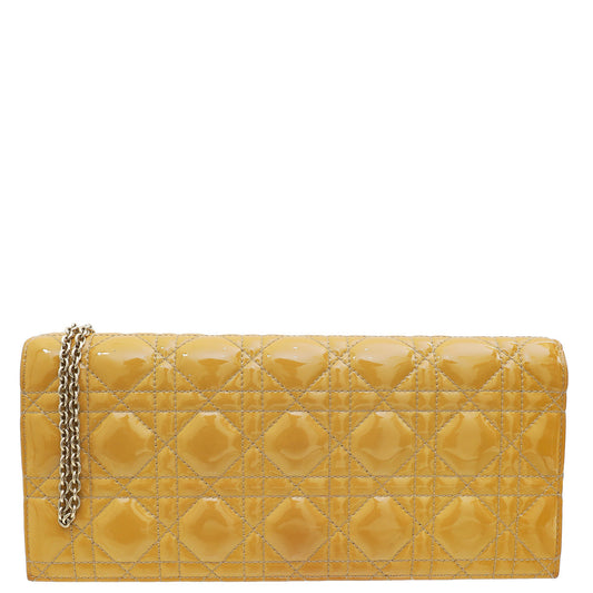 Christian Dior Beige Lady Dior Convertible Chain Clutch Bag