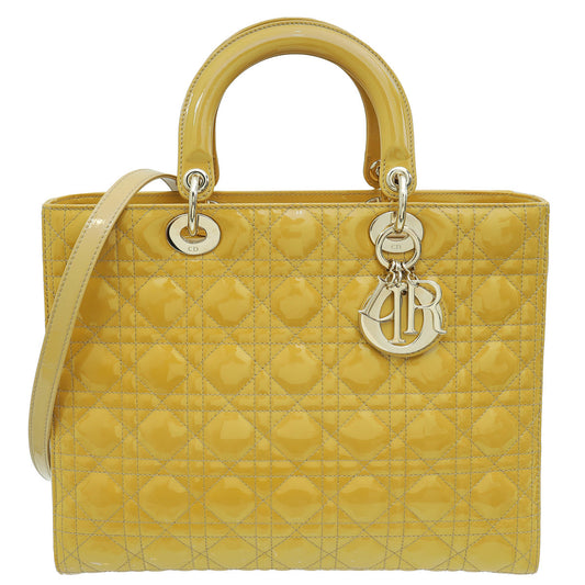 Christian Dior Beige Lady Dior Large Bag