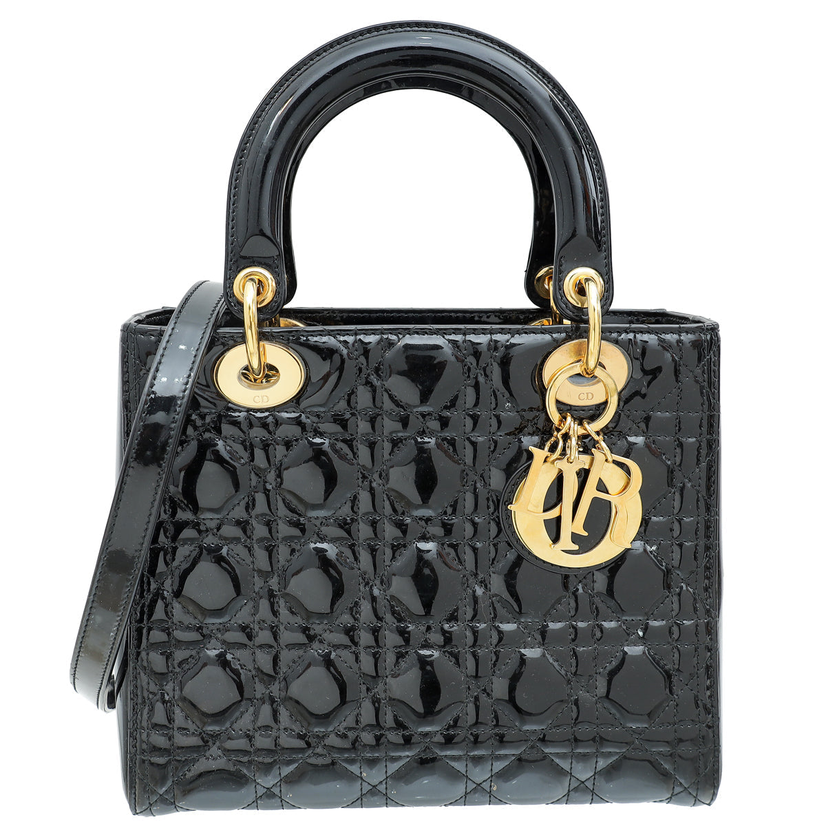 Christian Dior Black Lady Dior Medium Bag