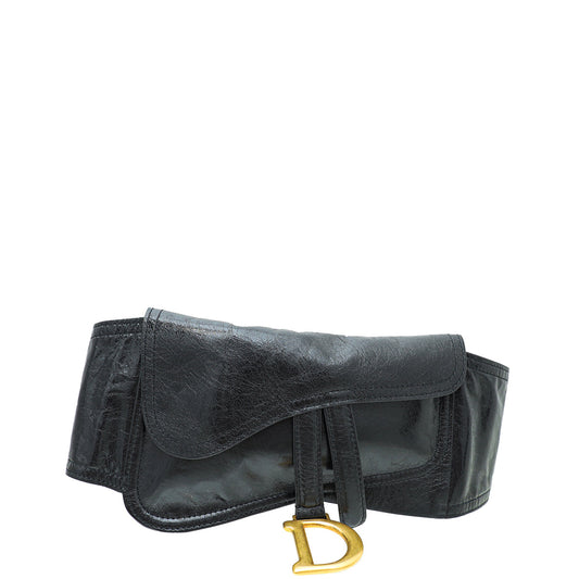 Christian Dior Black Saddle Belt Bag