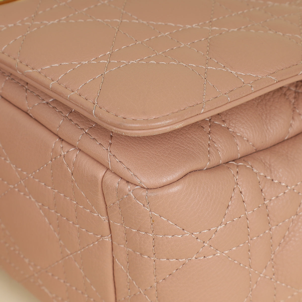 Christian Dior Rose De Vents Caro Cannage Medium Flap Bag