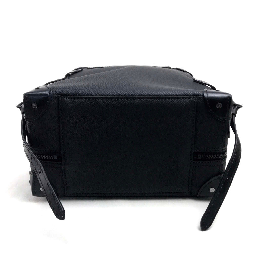 LOUIS VUITTON Backpack Taiga Leather black taiga rainbow Soft Trunk Backpack PM