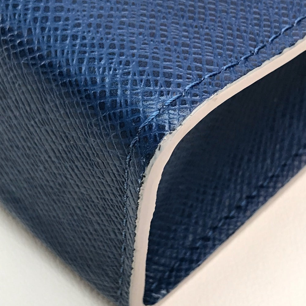 LOUIS VUITTON business bag M30399 Taiga Leather blue Taiga Pochette Voyage MM mens
