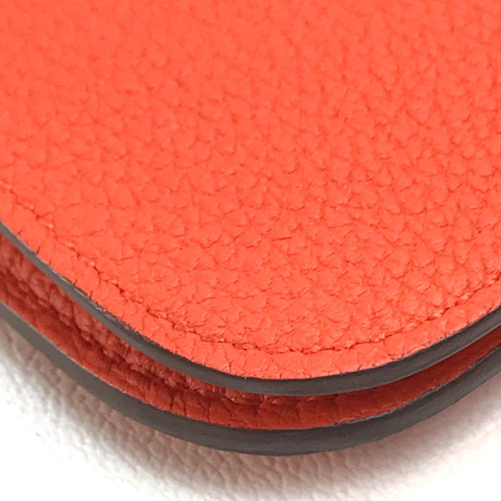HERMES Long Wallet Purse Togo Orange red Dogon GM Dogon Duo