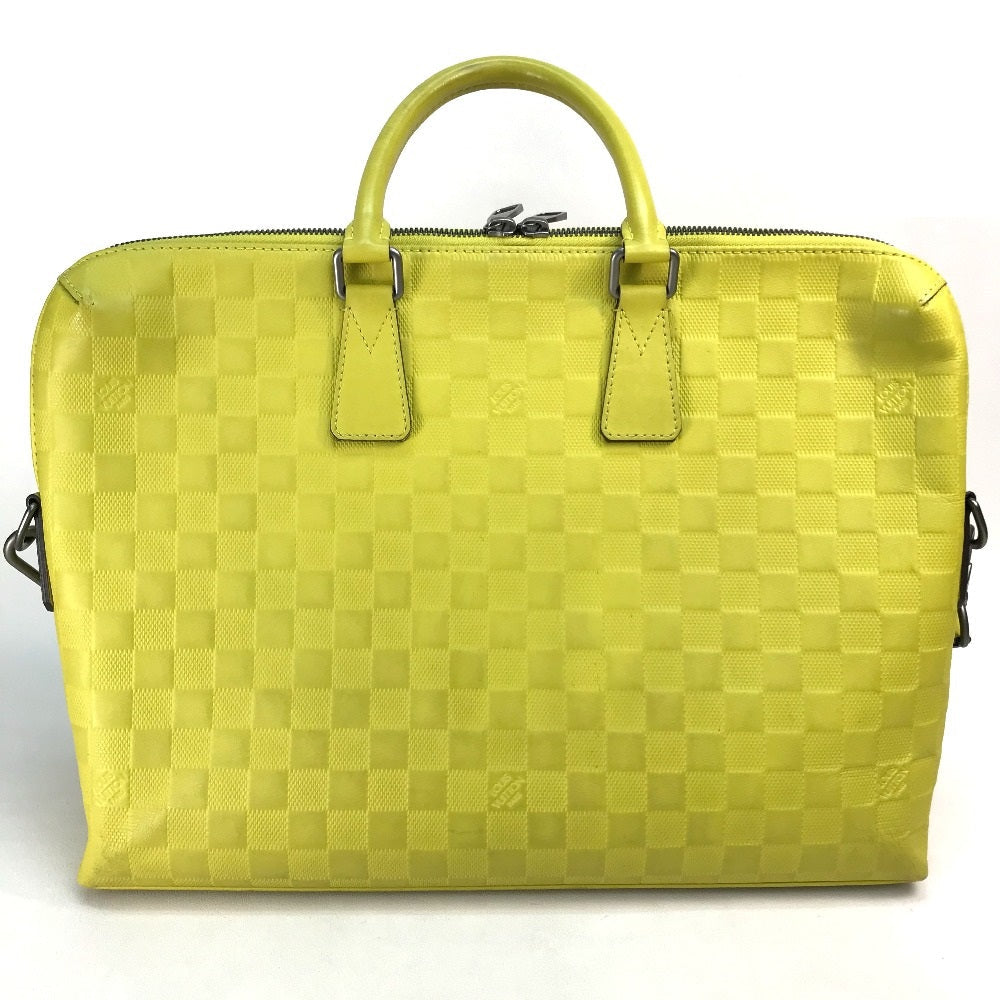 LOUIS VUITTON Business bag Damier Anfini Leather yellow Damier Anfini Porte Documan Jules