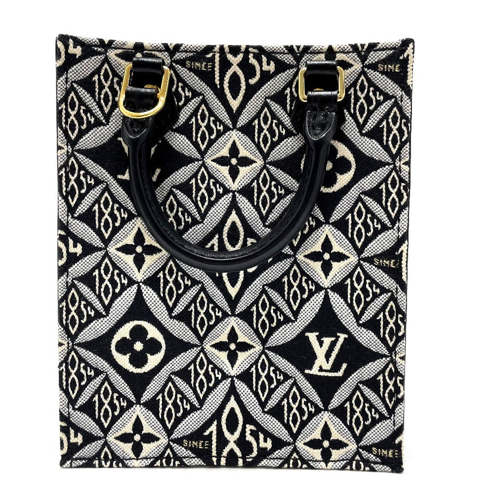 LOUIS VUITTON Handbag Jacquard Black x blue Monogram Jaguar SINCE Petit Sac Plat Women