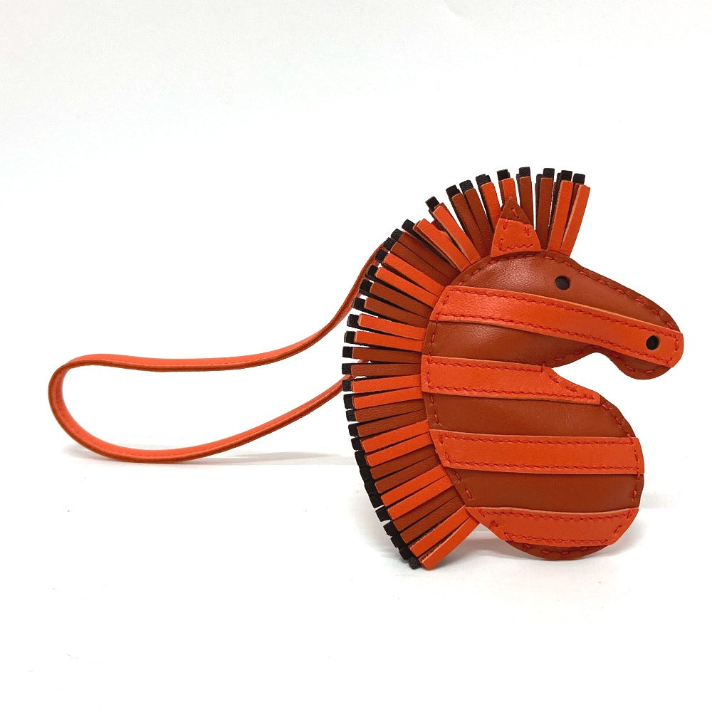 HERMES Bag charm Anyo Miro Orange zebra Gee Gee Savannah Women