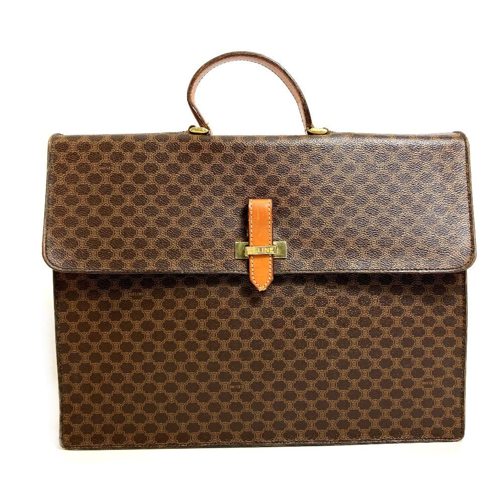 CELINE Business bag PVC / Leather Brown Macadam unisex(Unisex)