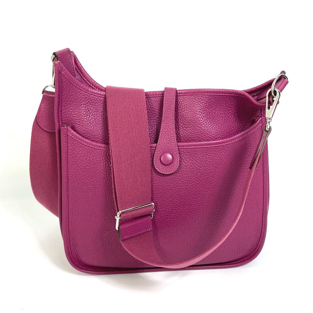 HERMES Shoulder Bag Taurillon Clemence Purple type Evelyn3 PM Troyes Women