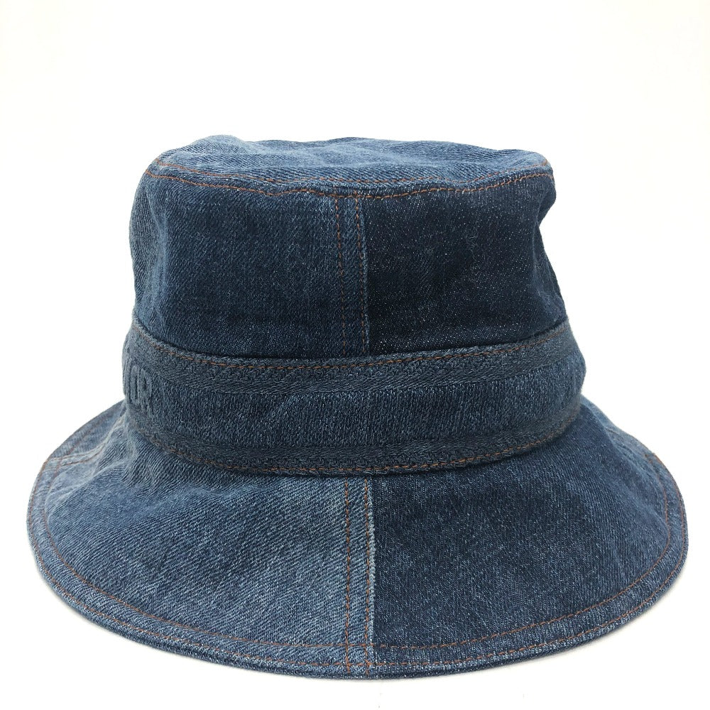 Dior hat 11DPD923A130 denim blue logo patchwork Bucket hat Women 56
