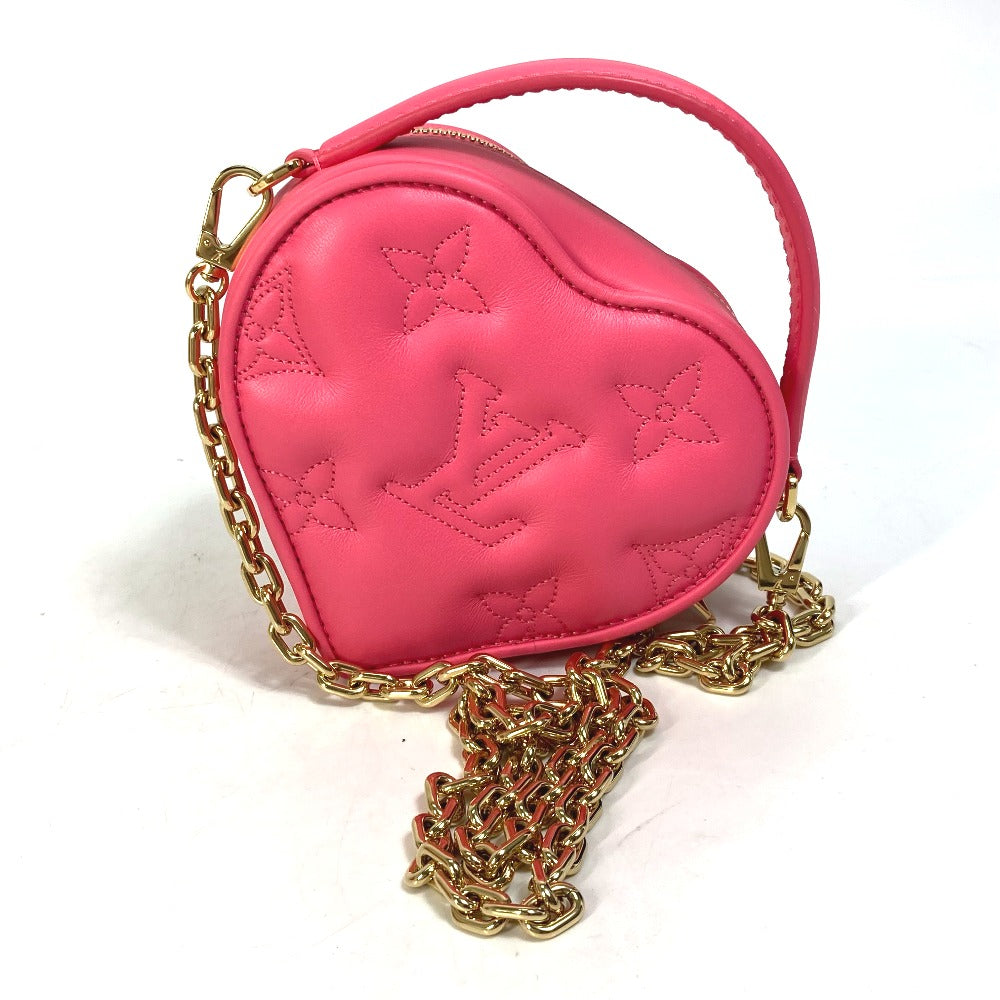 LOUIS VUITTON Shoulder Bag leather pink Monogram Bubblegram pop my heart pouch Women