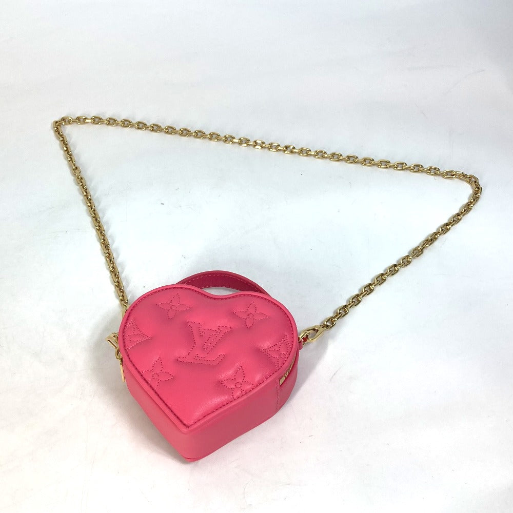 LOUIS VUITTON Shoulder Bag leather pink Monogram Bubblegram pop my heart pouch Women