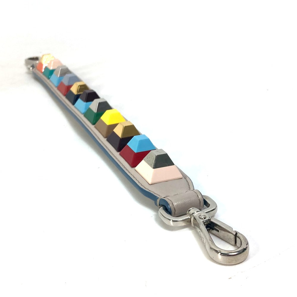 FENDI Shoulder strap leather Gray x multicolor Strap you Women