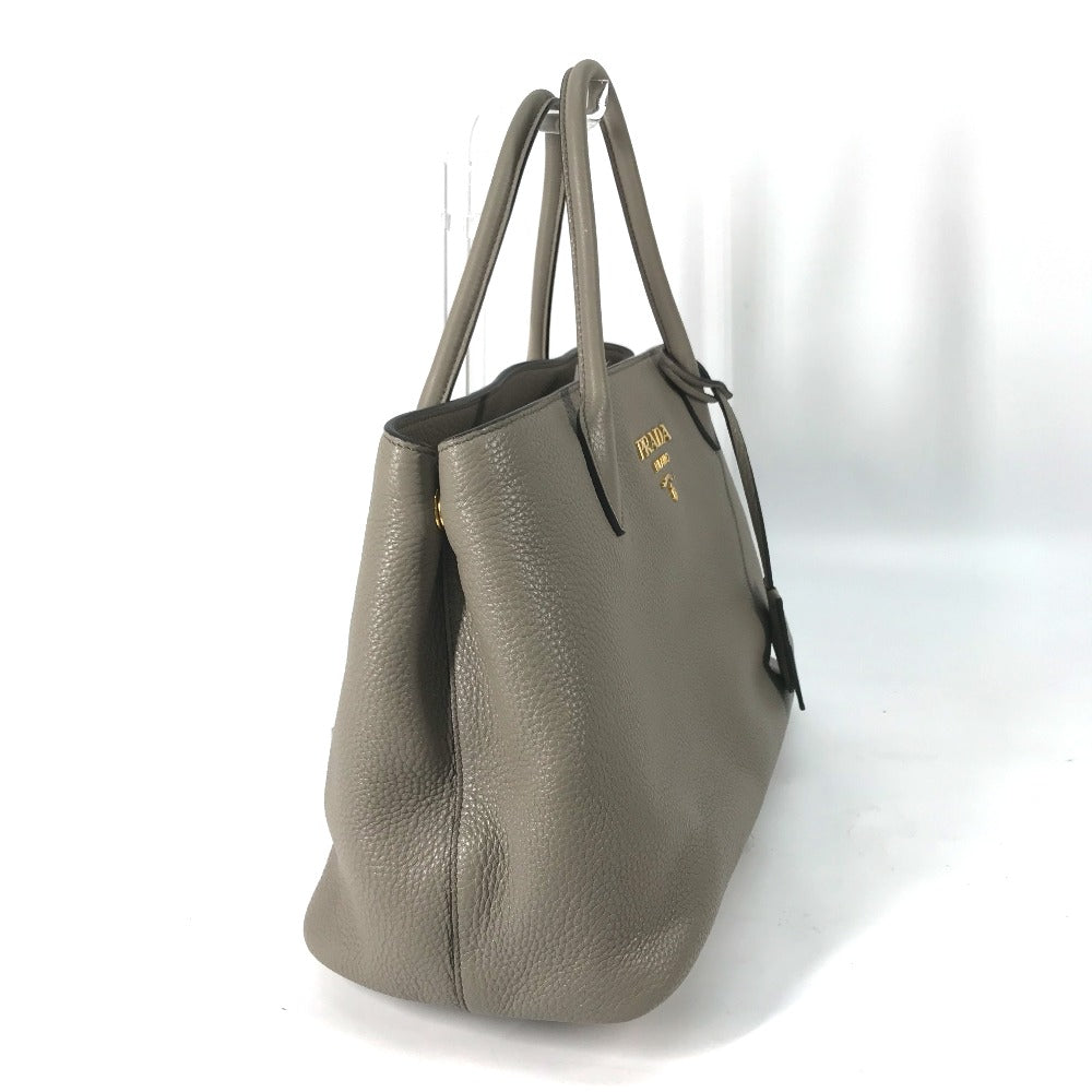 PRADA Shoulder Bag 1BA579 leather gray logo VIT.DAINO Women