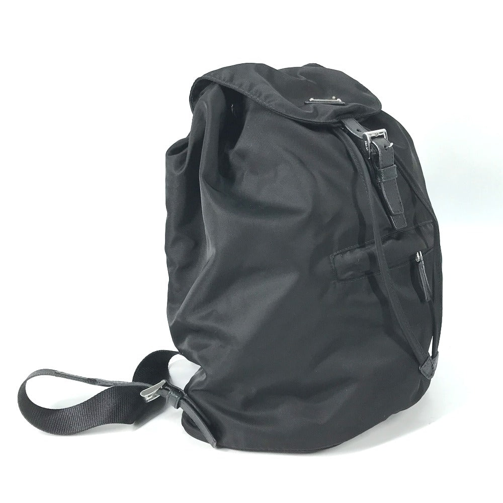 PRADA Backpack 1BZ032 Nylon / leather black With logo Triangle logo plate Women