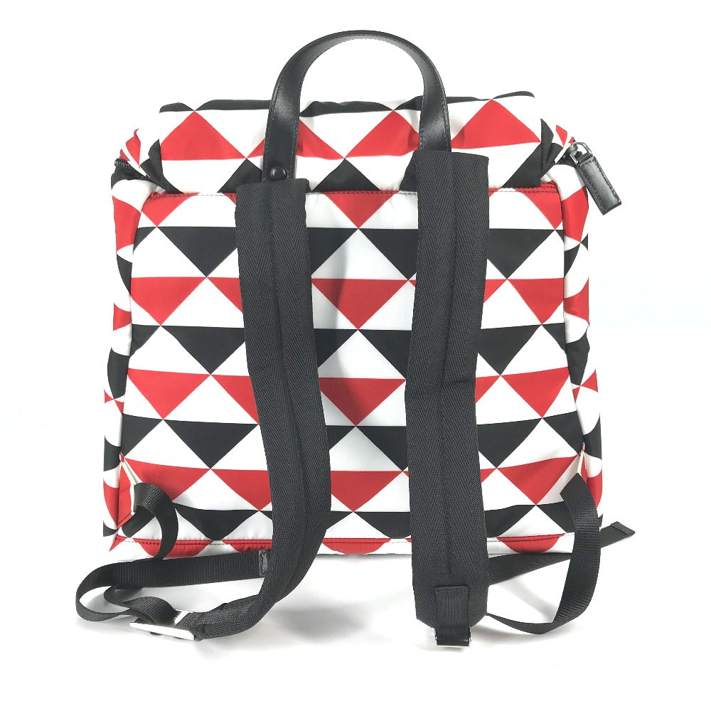 PRADA Backpack Nylon Red Triangle logo plate Signeau print mens