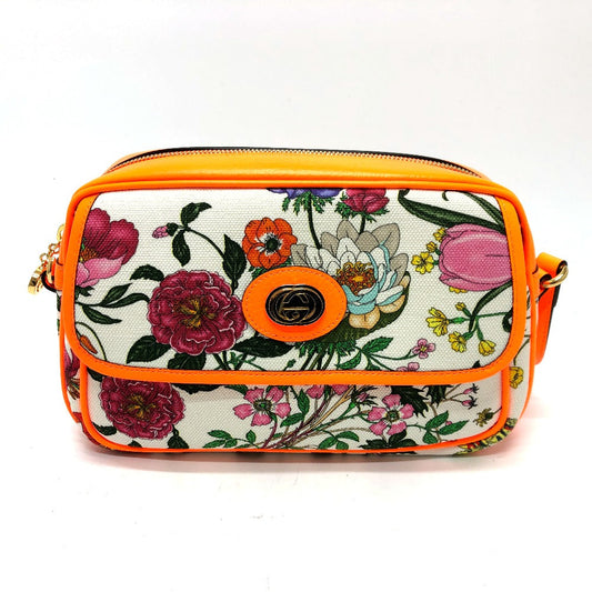 GUCCI Shoulder Bag 550147 Canvas / leather multicolor flora Women