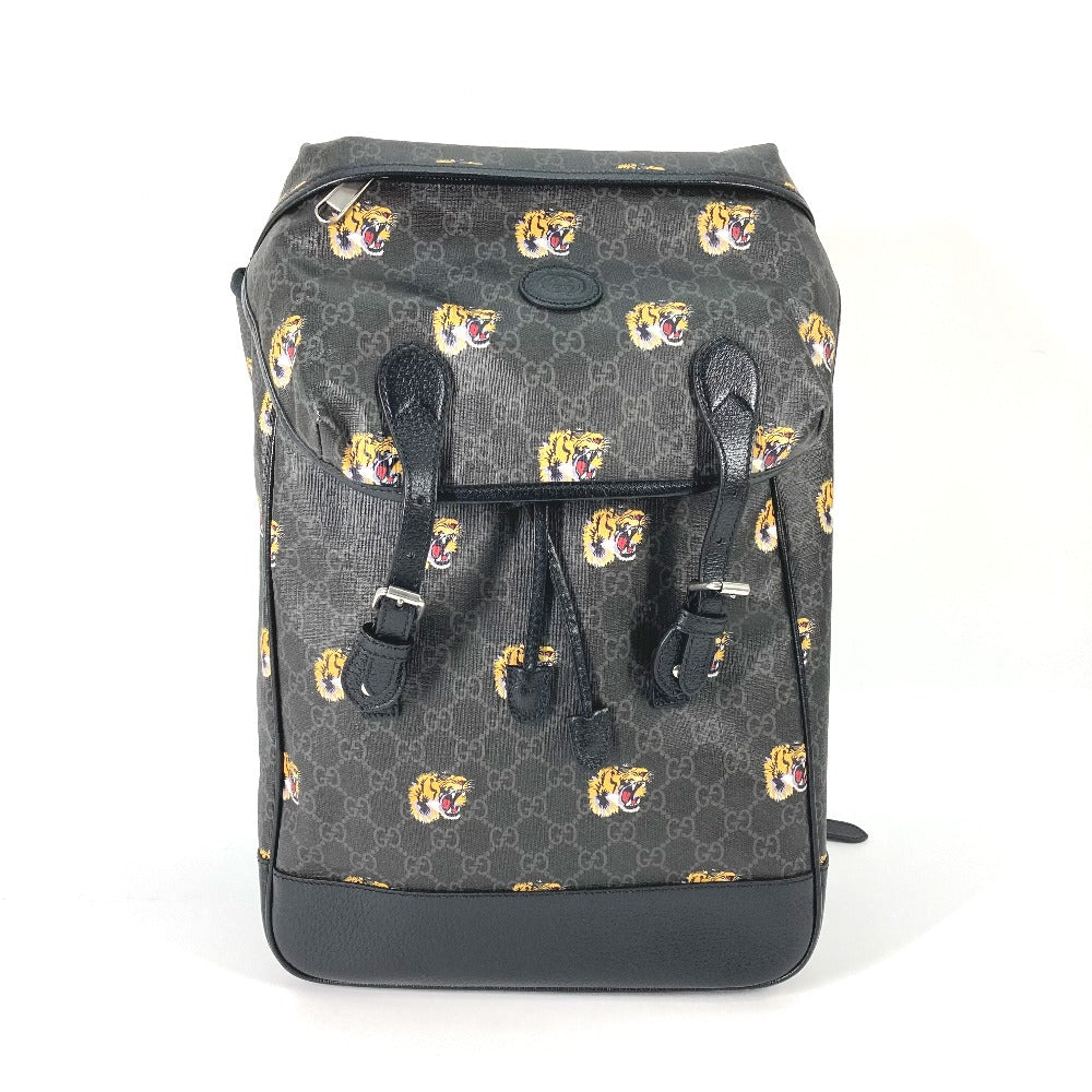 GUCCI Backpack 696013 GG Supreme Canvas black Interlocking G Medium backpack mens