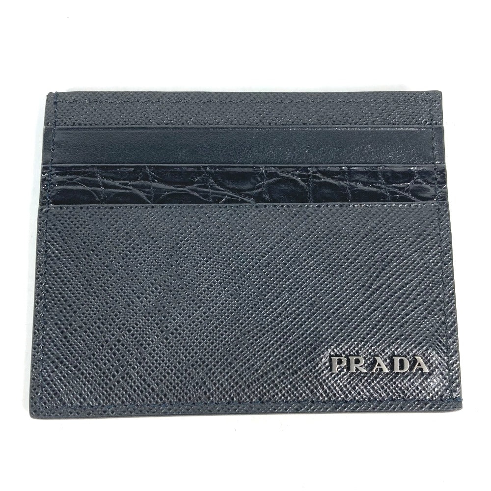 PRADA Card Case 2MC223 Safiano leather black logo mens