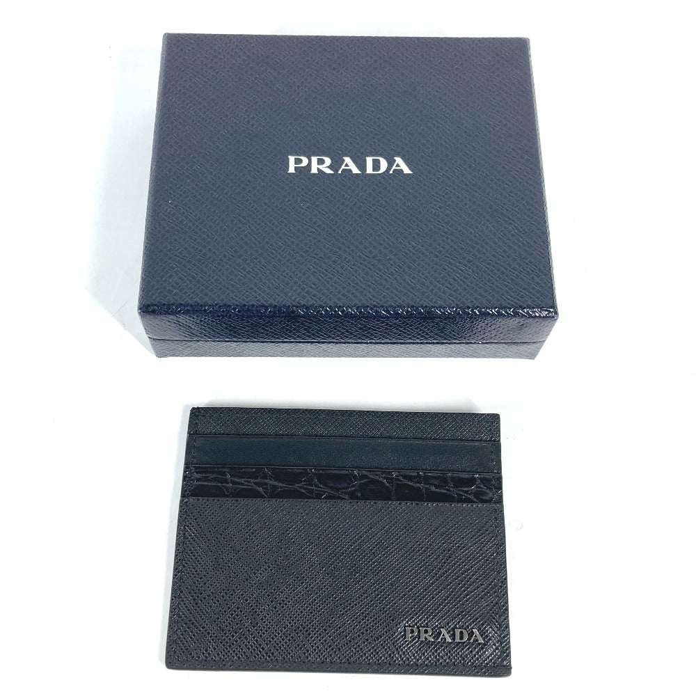 PRADA Card Case 2MC223 Safiano leather black logo mens