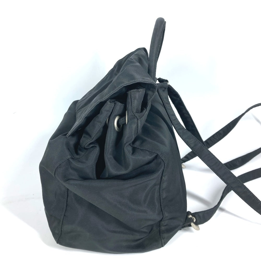 PRADA Backpack Nylon black Triangle logo plate Women