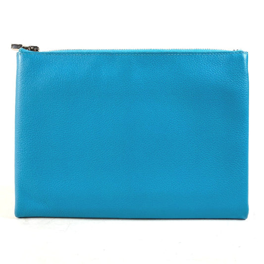 HERMES Pouch Evercolor blue flat Atto GM