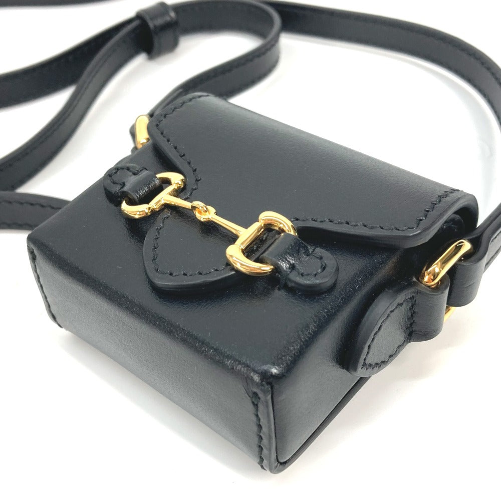 GUCCI Shoulder Bag 658611 leather black Shoulder Bag Crossbody Horsebit 1955(Unisex)