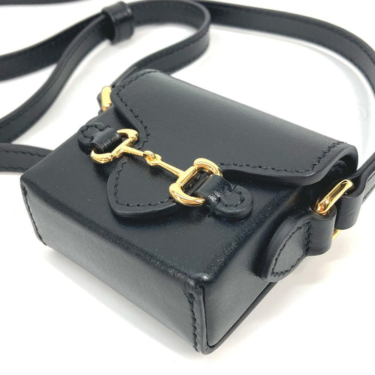 GUCCI Shoulder Bag 658611 leather black Shoulder Bag Crossbody Horsebit 1955(Unisex)