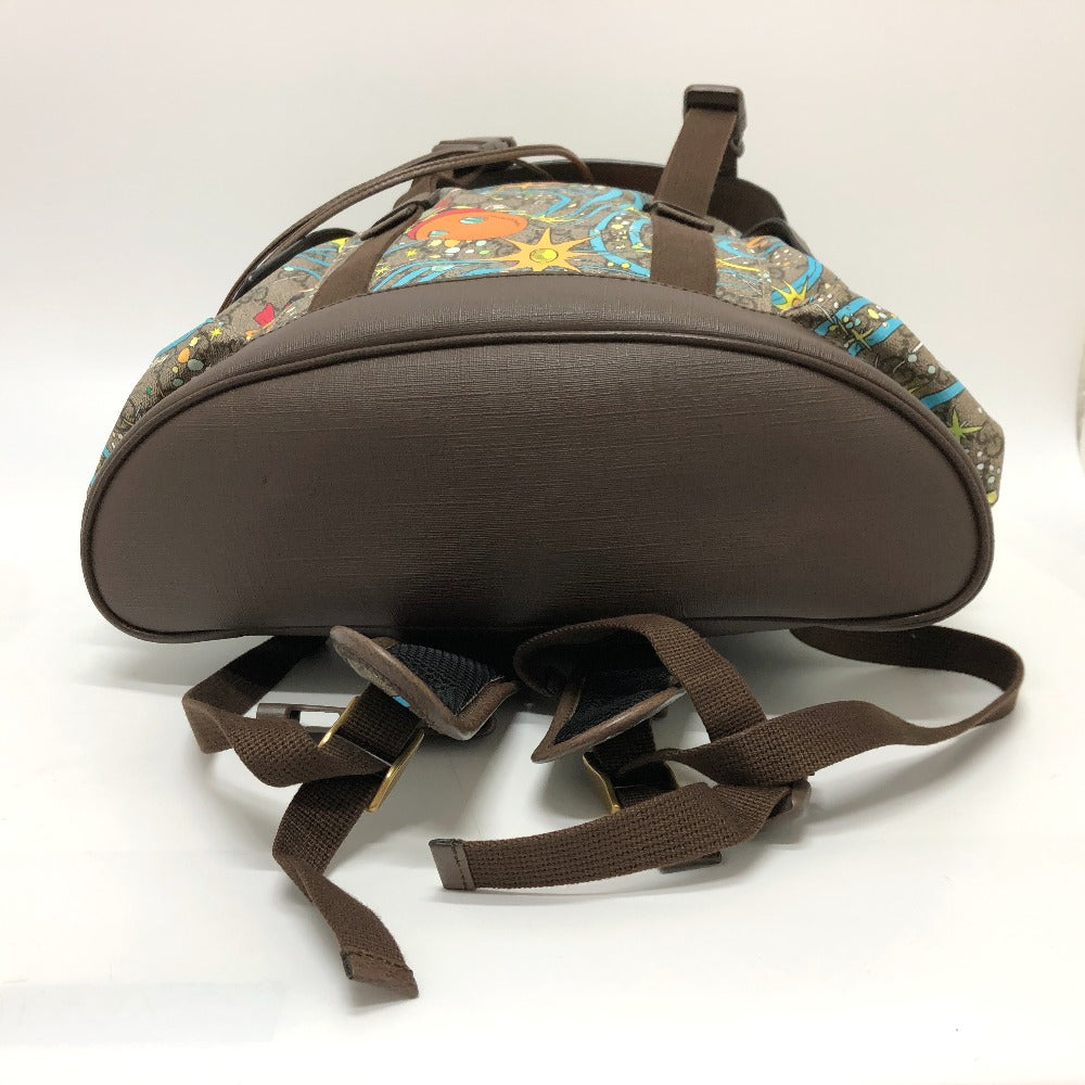 GUCCI Backpack 645051 GG Supreme Canvas Beige x brown x blue GG Supreme Donald Duck DISNEY