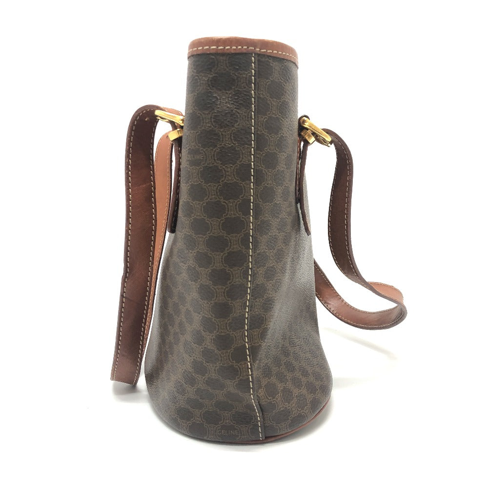 CELINE Tote Bag PVC / Leather Brown Macadam Bucket Type Women