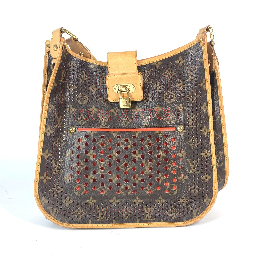 LOUIS VUITTON Shoulder Bag Monogram canvas Brown x orange Monogram Perfo Punching Mtte Women