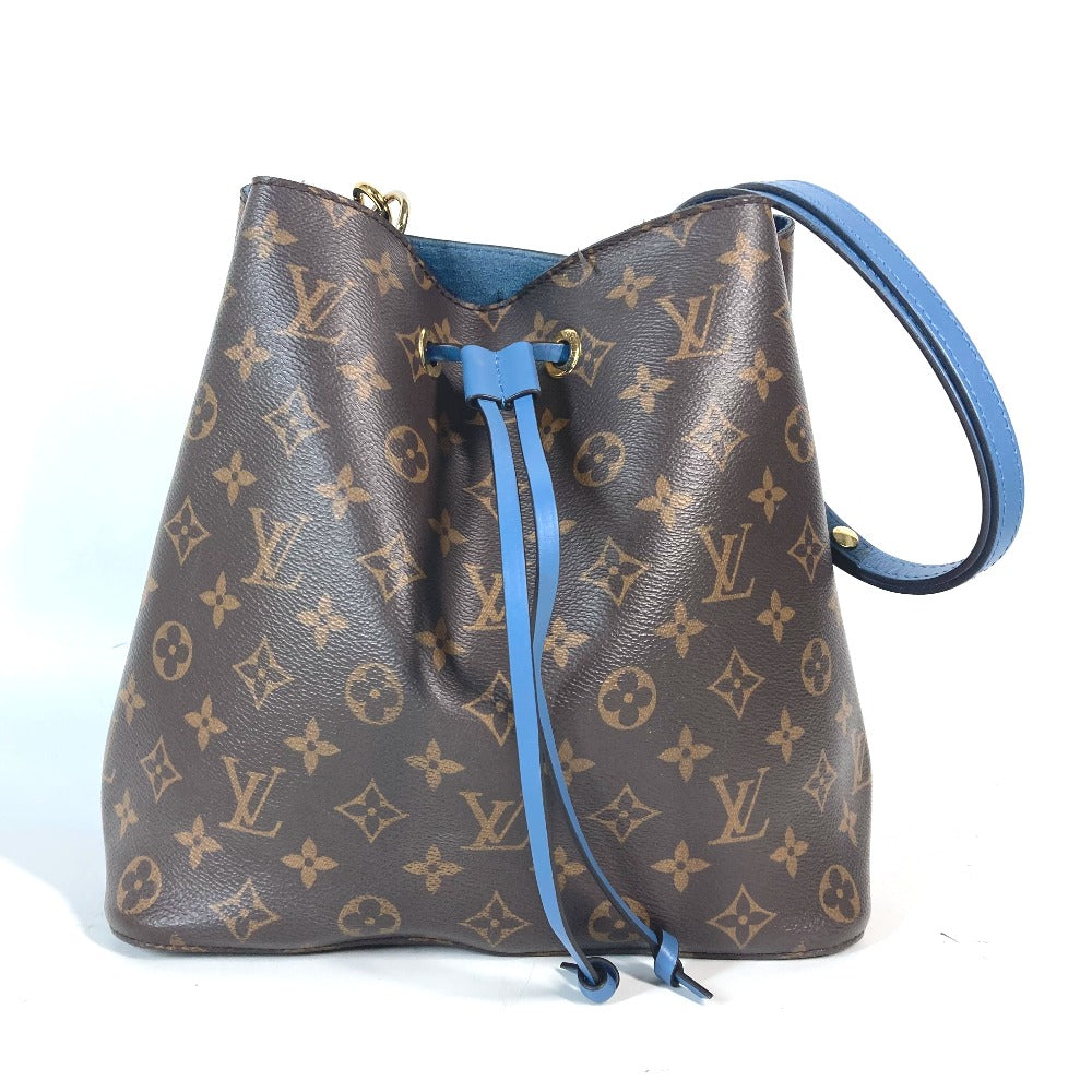 LOUIS VUITTON Shoulder Bag Monogram canvas Brown x blue Monogram Neonoe Women