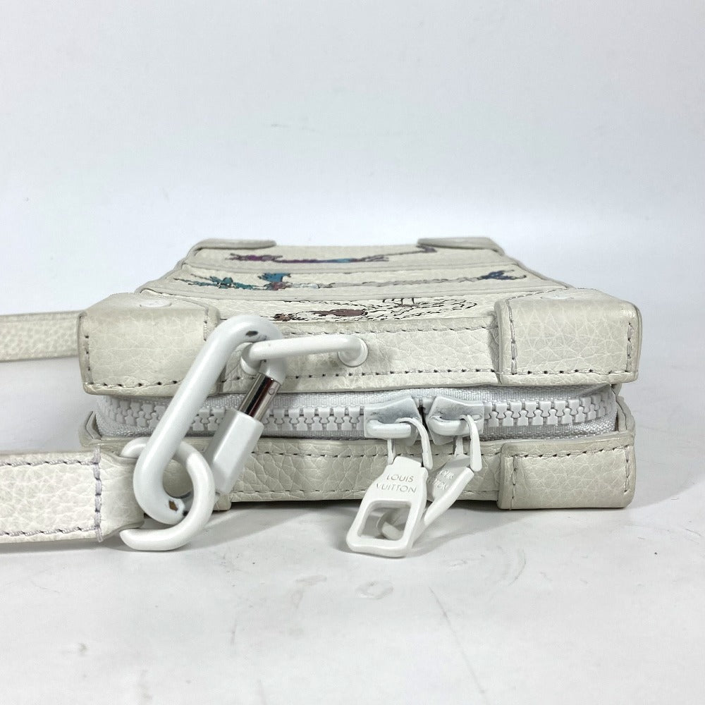 LOUIS VUITTON Shoulder Bag Taurillon Clemence Leather white LV Friends Monogram Soft Trunk