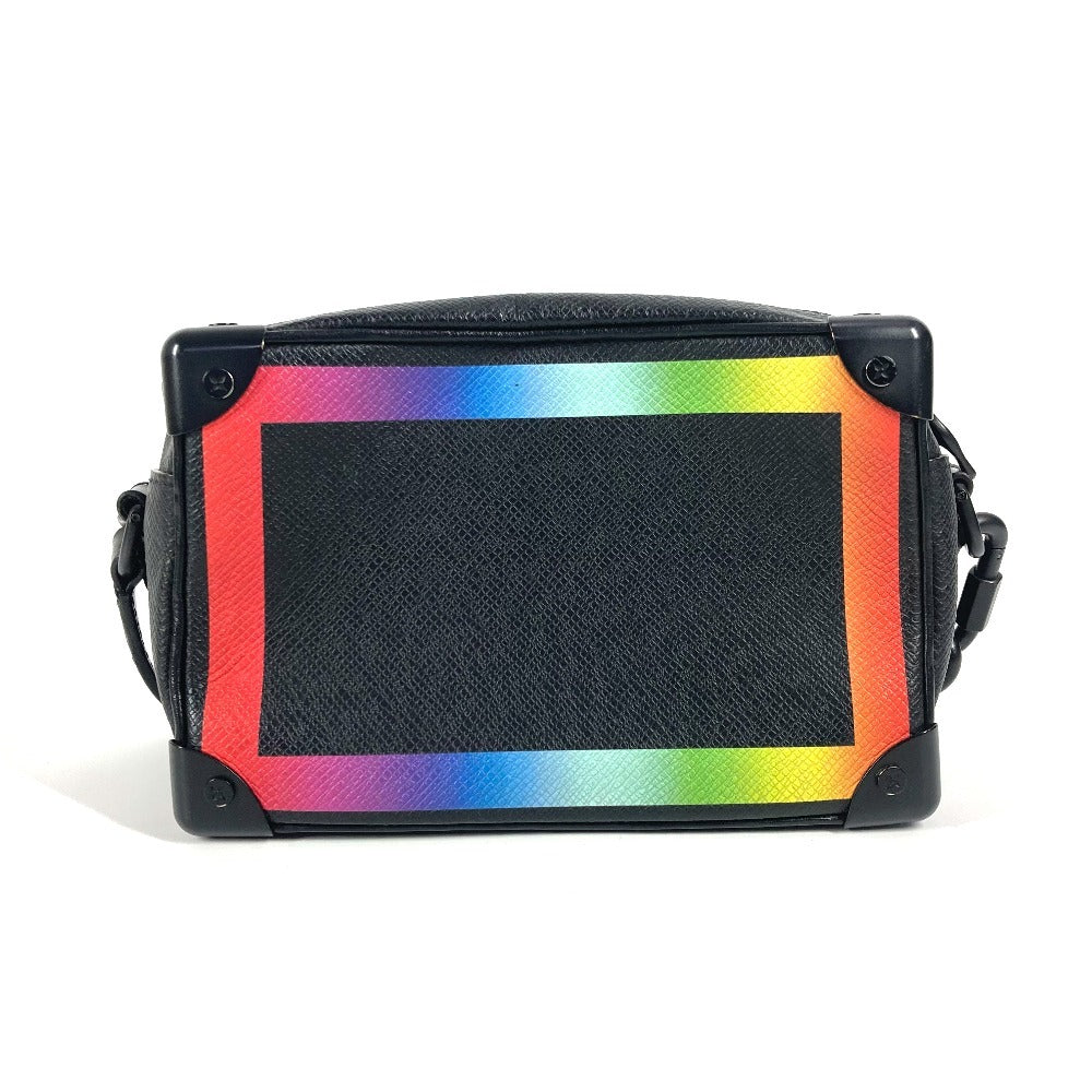 LOUIS VUITTON Shoulder Bag Taiga Leather black Taiga rainbow Mini soft trunk