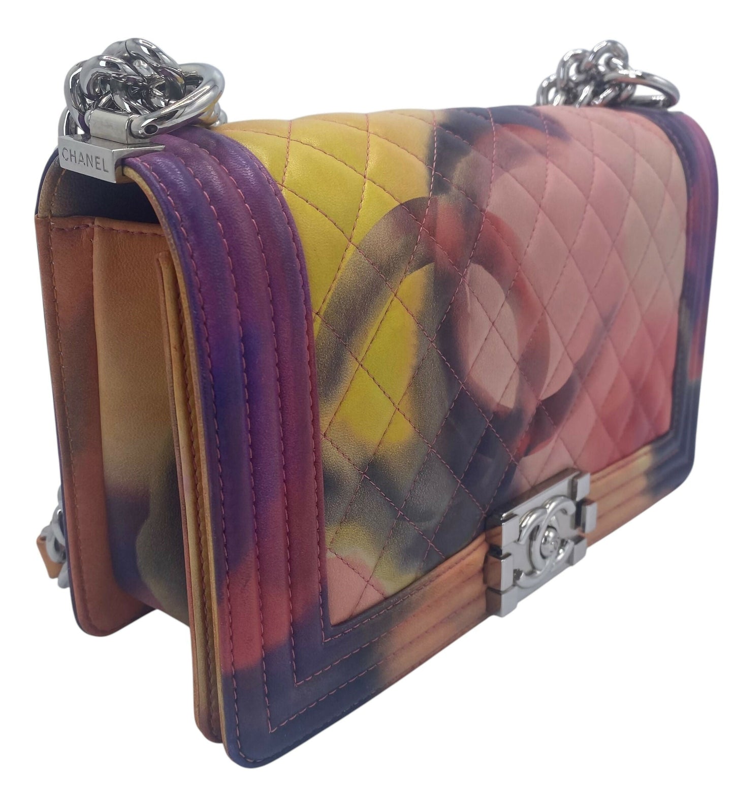Chanel 15P Limited Edition Flower Power  Medium Lambskin Boy Flap Bag