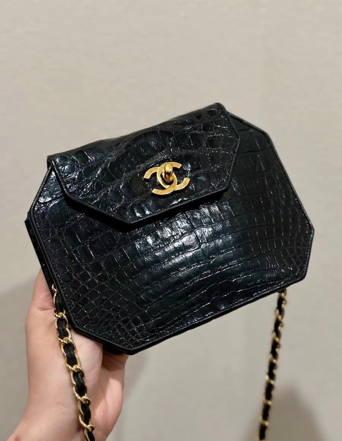 Chanel Crocodile Flap Clutch