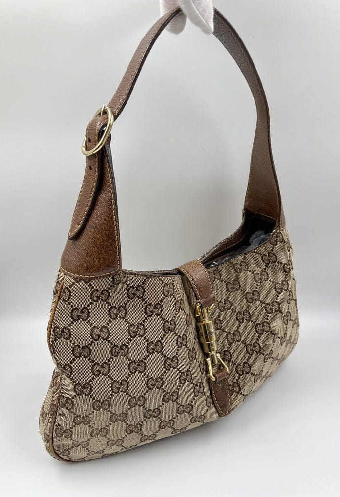 Gucci Jackie Leather Canvas Shoulder Bag Style 20