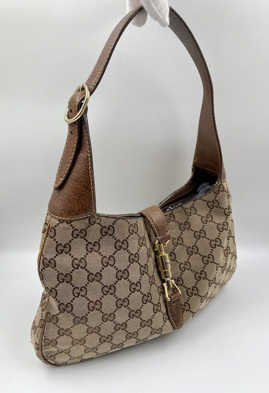 Gucci Jackie Leather Canvas Shoulder Bag Style 20