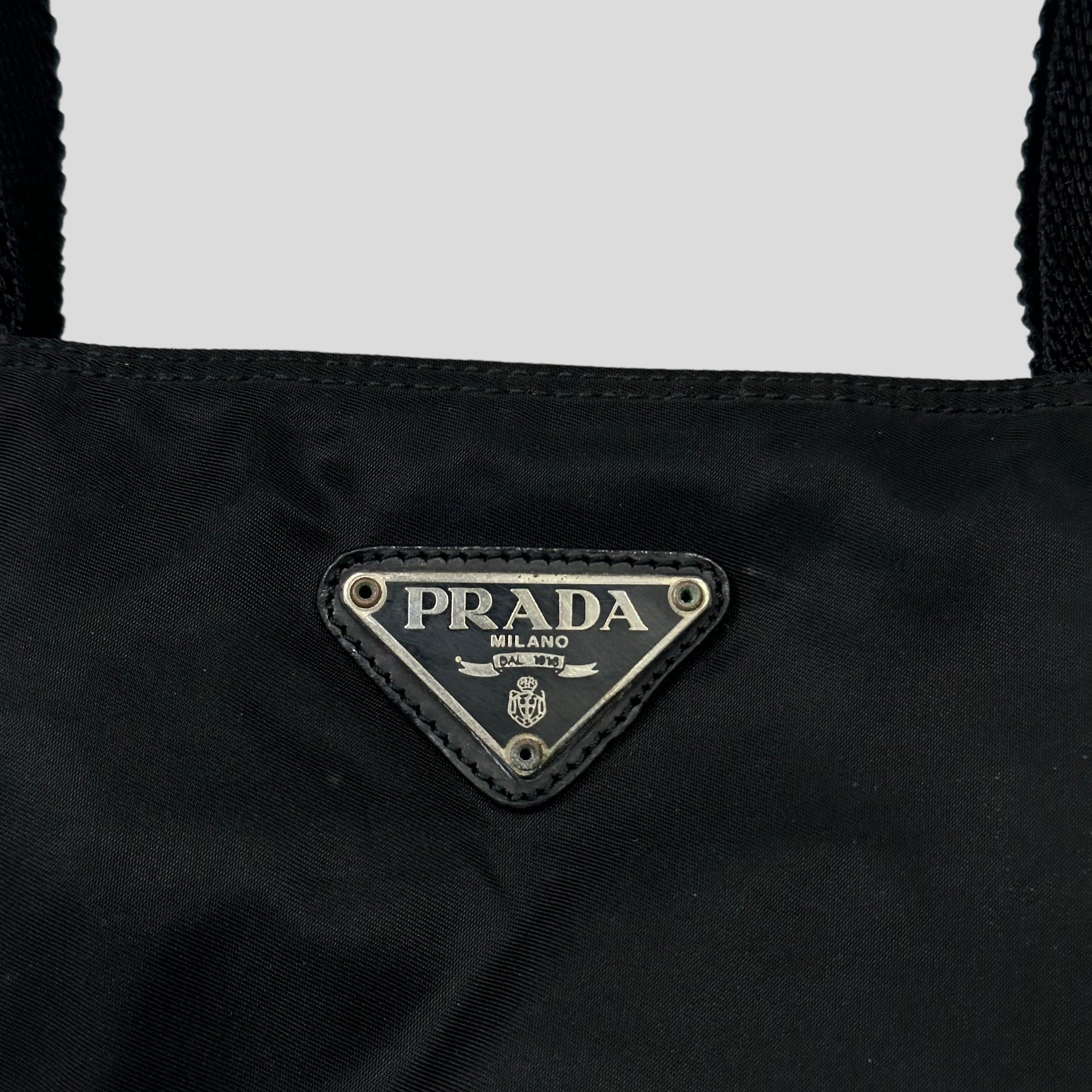 Prada Milano 90s Black Nylon Tote Bag